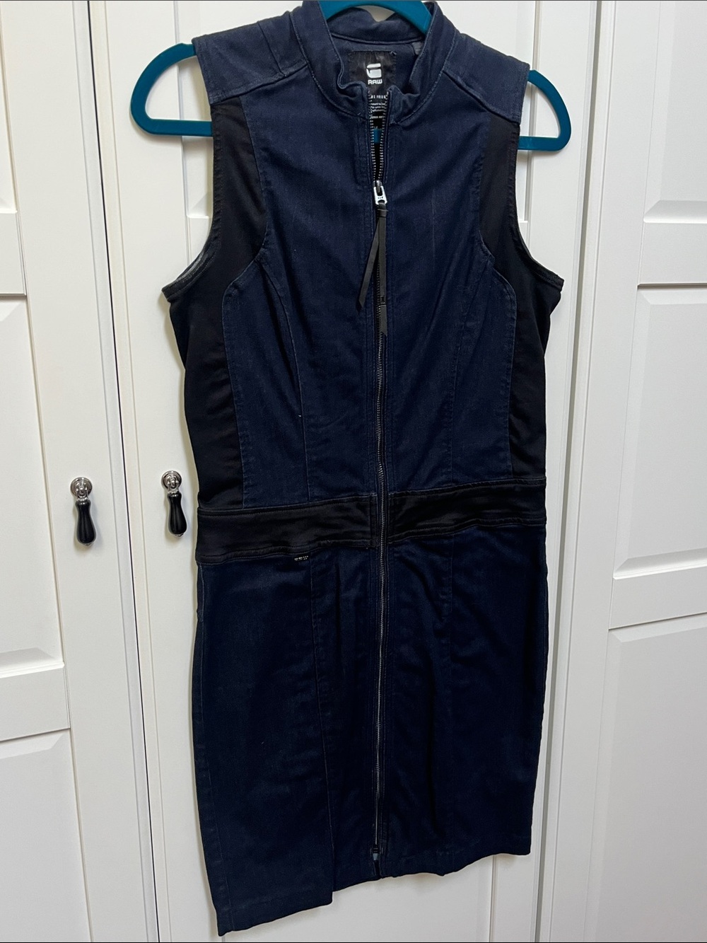 G-Star Sleeveless Dark Navy Zip-Front Dress